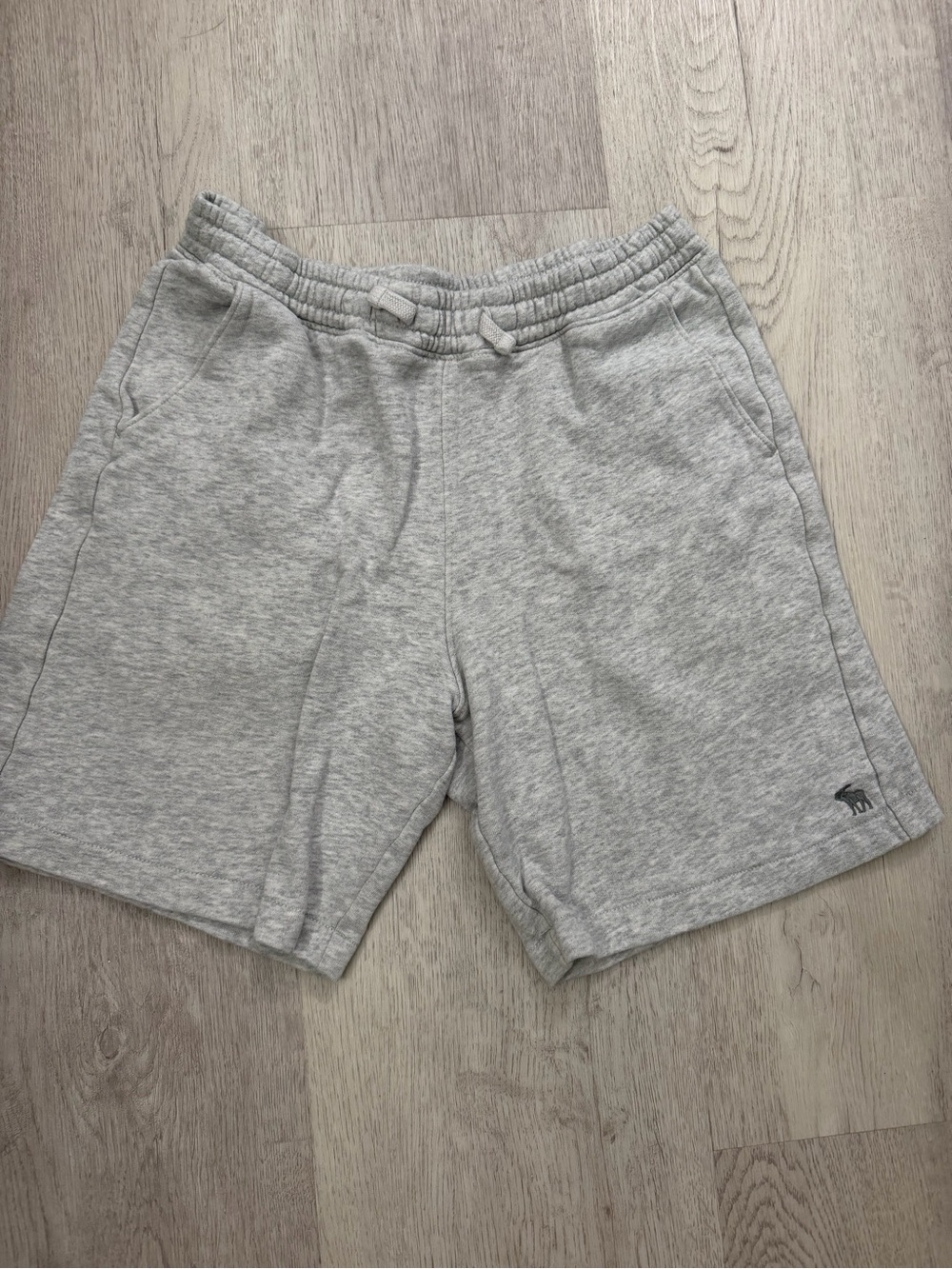 abercrombie kids Light Gray Knit Drawstring Athletic Shorts